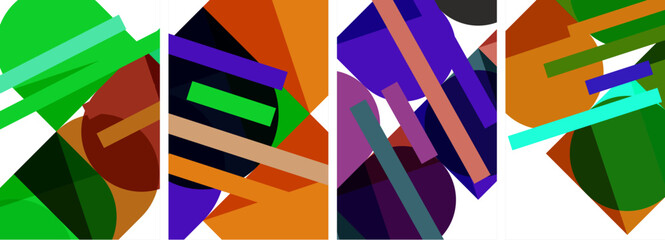Geometric composition abstract background poster set for wallpaper, business card, cover, poster, banner, brochure, header, website