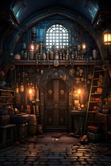 3D CG rendering of ancient building in fairytale style. - obrazy, fototapety, plakaty