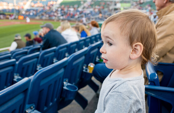 Children at a Professional Baseball Game