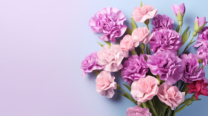 Fototapeta na wymiar Floral background, flat lay, top view