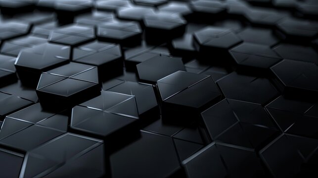 Abstract black technology hexagonal background, Abstract Hexagonal Geometric Tech Design