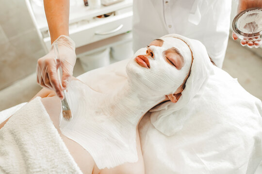 Skincare procedure foe woman in beauty salon 