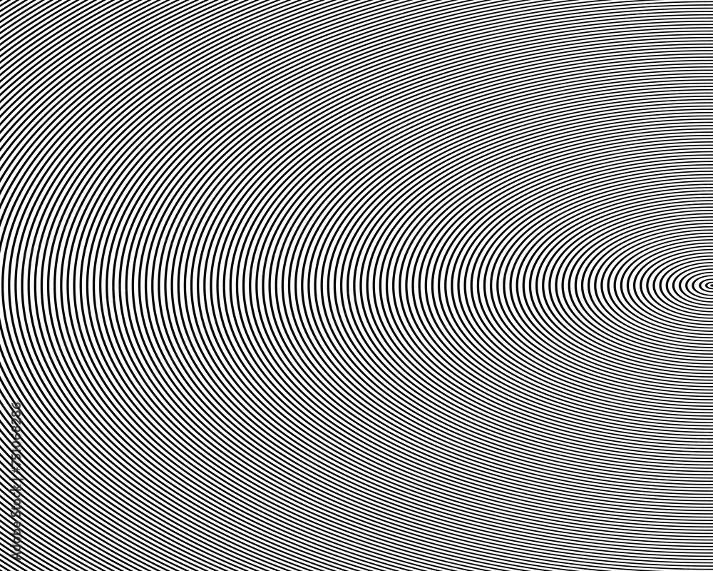 Poster concentric circle diagonal lines, oblique, monochrome stripe lines pattern.