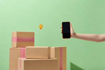 Online shopping and delivery by smartphone.