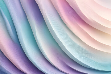 Flowing pastel Wave Design. A soft vibrant digital illustration with abstract waves and dynamic curves, creating a captivating backdrop