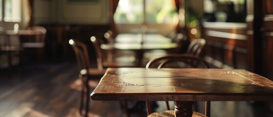 Fototapeta na wymiar empty dining table in cafe restaurant