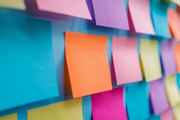 Colorful Sticky Notes on Wall
