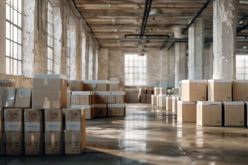 Large Warehouse Filled With Boxes