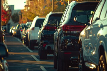 Cars Parked Along Roadside