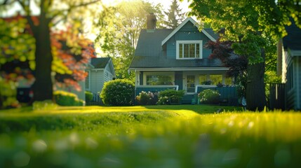 Home Surrounded by Green Yard