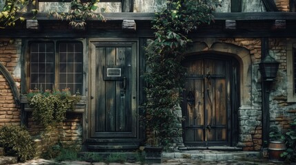 Overgrown Tudor Building