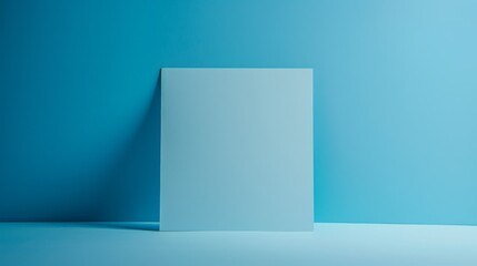 White Square on Blue Background