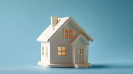 Fototapeta na wymiar Cartoon model house 3D rendering, real estate finance commercial residential concept illustration