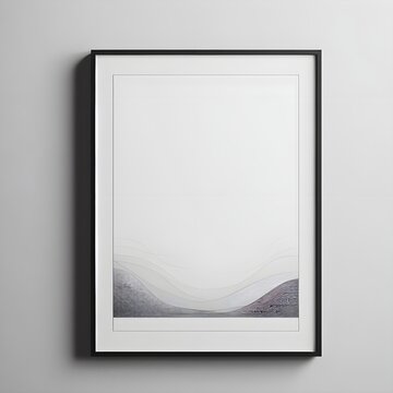 Make a stylish statement with this sleek black frame displaying a white abstract print, a versatile piece that complements any interior aesthetic.