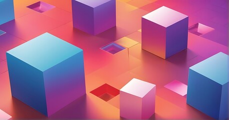 Dynamic Gradients 3d cubes abstract background