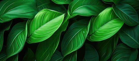 The image showcases a lush green leafy plant up close, with vibrant colors and intricate details visible. The plant stands out, with its textured surface and vivid green hues creating a beautiful