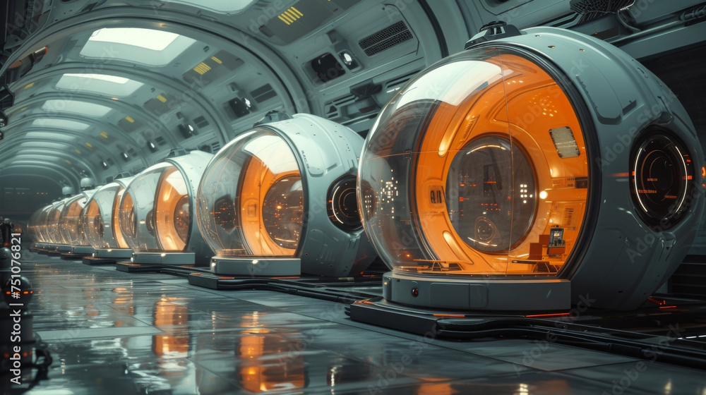 Poster a series of futuristic domes each representing a different aspect of debt and credit management. fro