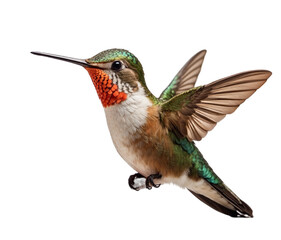hummingbird in flight isolated on transparent background