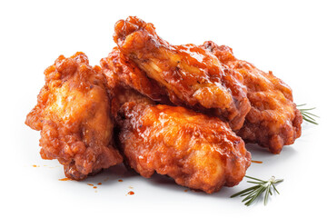 Chicken Wings With Sauce On Isolated White Background