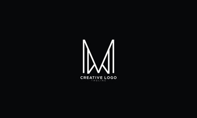MM MW Abstract initial monogram letter alphabet logo design