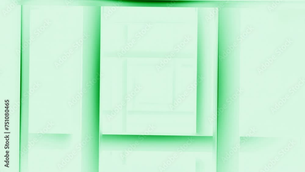 Poster Rotating animation with endless squares. Motion. Abstract hypnotic tunnel of white squares. Squares move in illusory rotation with change in shadow