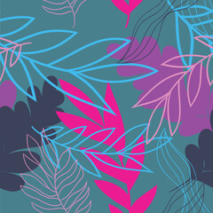 Leaf abstract colorful seamless pattern