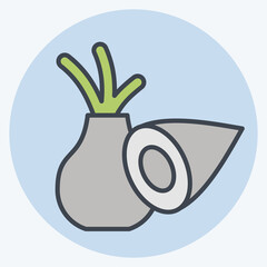 Icon Onion. related to Vegan symbol. color mate style. simple design editable. simple illustration