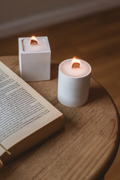 Two burning candles