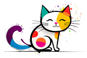 Colorful illustration cat