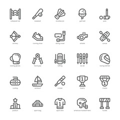 Sport and Olympic icon pack for your website, mobile, presentation, and logo design. Sport and Olympic icon outline design. Vector graphics illustration and editable stroke.
