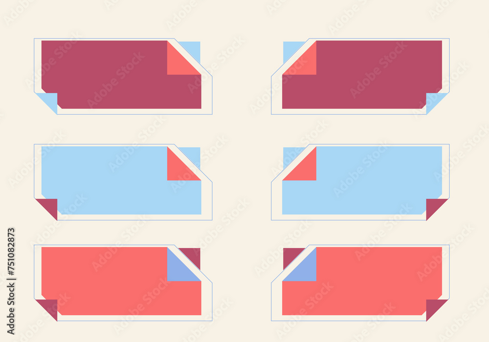 Wall mural modern abstract vector banner set. flat geometric shapes of different colors and different style. te