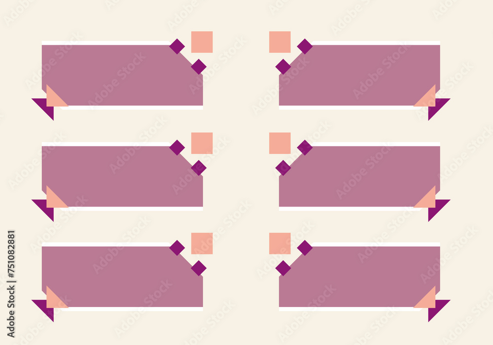 Wall mural modern abstract vector banner set. flat geometric shapes of different colors and different style. te