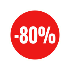 Discount label 80% off
