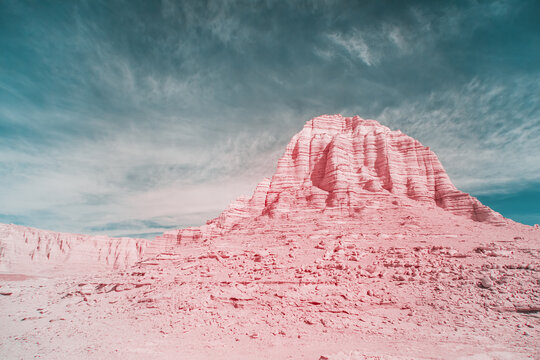 Infrared photography mountain with sky