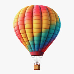 a colorful hot air balloon isolated on white background 3d design