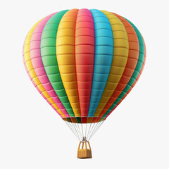 a colorful hot air balloon isolated on white background 3d design