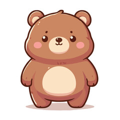 Fototapeta premium cute bear vector on white background.