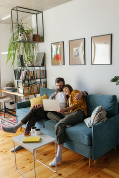 Lovers pastime laptop home interior relationship 