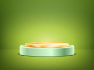 3d pedestal stand product backdrop with design space	