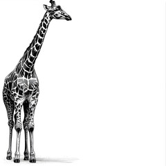 giraffe isolated on white background, giraffe silhouette
