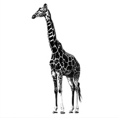 Naklejka premium giraffe isolated on white background, giraffe silhouette