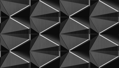 Black geometric tiles wallpaper design.