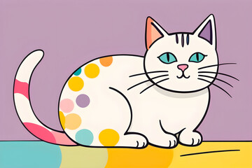 Colorful illustration cat