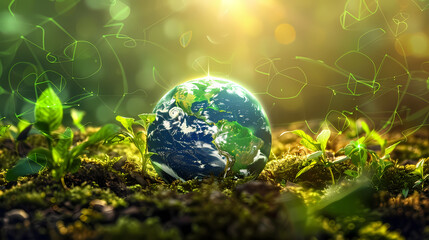 Obraz na płótnie Canvas ESG environmental, social and corporate governance concept, earth nature background