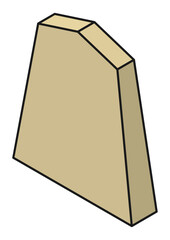 将棋の駒　無地　アイソメトリック　主線