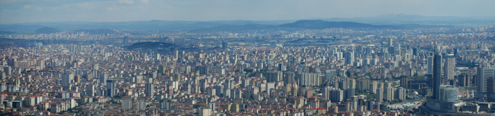 Fototapeta na wymiar Panorama of Istanbul residential buildings 