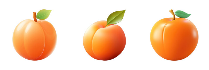 fresh apricot , isolated on transparent background