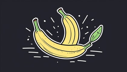Modern Flat Style Banana Icon Design