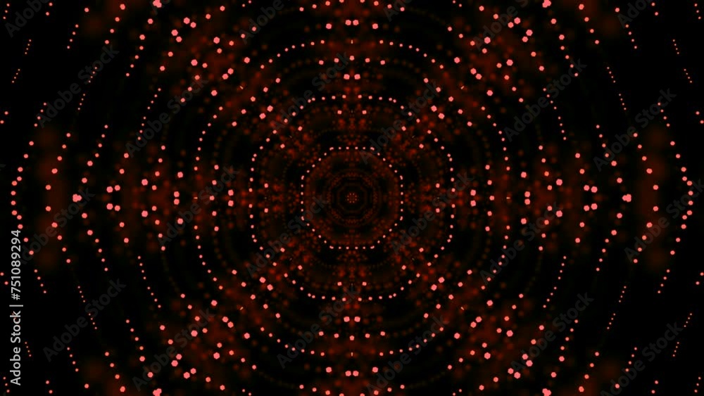  moving kaleidoscopic pattern of dots. design. 3d animation with hypnotic pattern and moving dots. tu