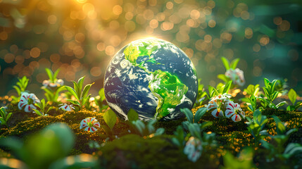 Obraz na płótnie Canvas ESG environmental, social and corporate governance concept, earth nature background